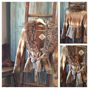 Delfina Fur Tribal Boho Jacket
